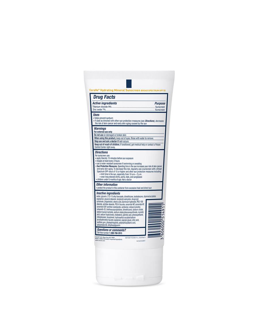 CeraVe Hydrating Mineral Sunscreen Body Lotion - Image 4