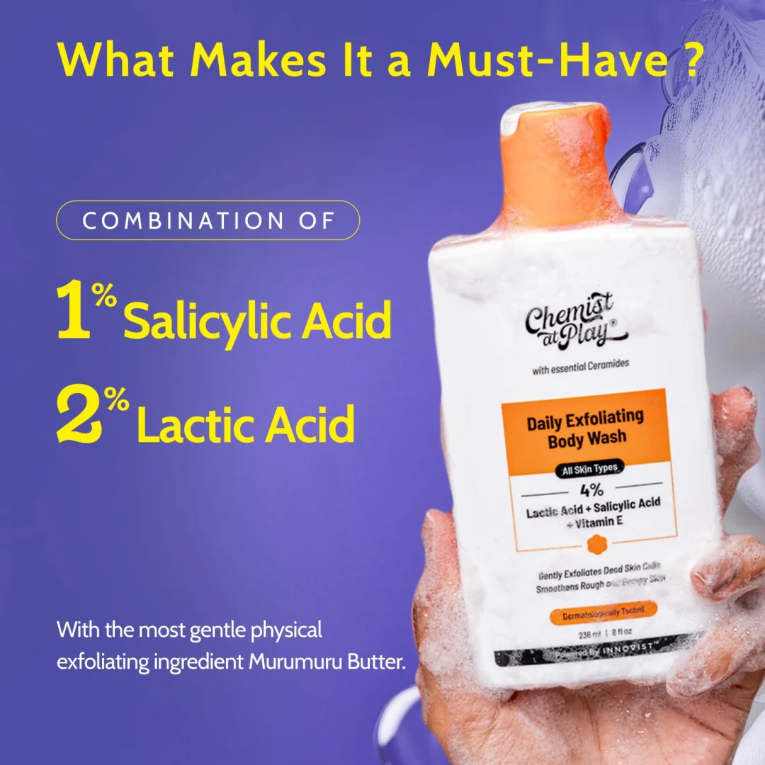 Chemist at Play Exfoliating Body Wash with Lactic Acid & Salicylic Acid - Image 4