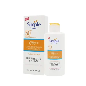 Simple SPF 50+/PA+++ Tinted Mineral Sun Block Cream