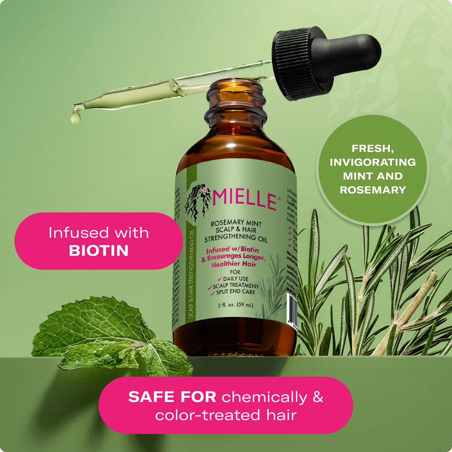 Rosemary Mint Scalp & Hair Strengthening Oil 59ml - Image 4